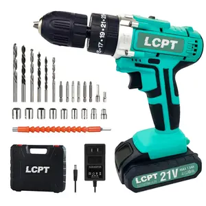 [Inventory Clearance] Lcpt 21v Lithium Cordless Power Drill Set, Multi-Function Home Electric Drill Kit with Battery and Charger, 3/8 Inch Keyless Chuck