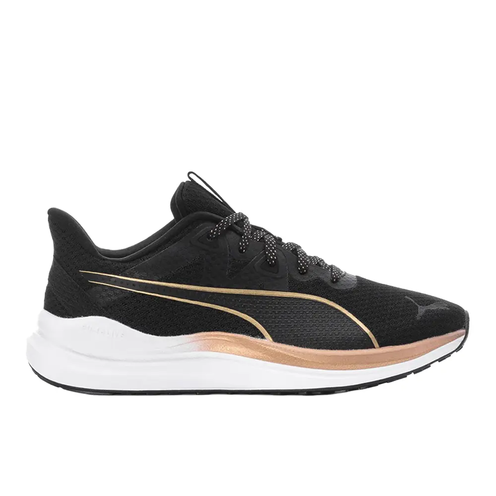PUMA Womens Reflect Lite Molten Metal Wide Running Sneakers Shoes - Black