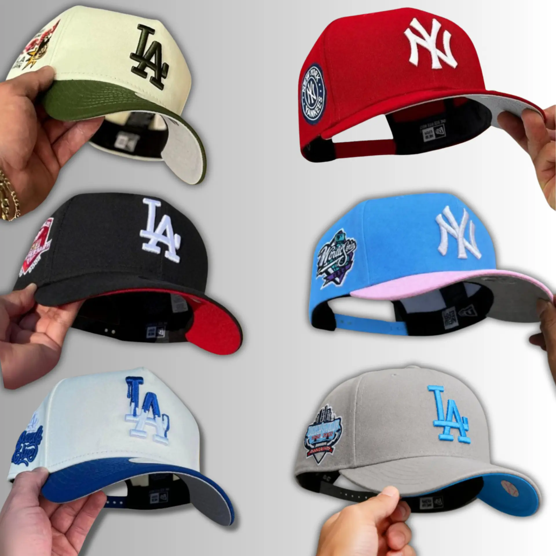 New Era MLB NY Yankees LA Dodgers Premium Retro Baseball Cap – Adjustable 9FORTY 59FIFTY Curved Brim Snapback Hat, Official Team Logo Embroidery, Vintage Sportswear Fashion, Urban Streetwear Style, Casual Daily Wear, USA 2026 Edition