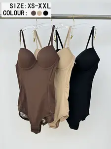 Women's Deep V Patchwork Ruched Slimming Bodysuit Set XS-Xxl, Casual All Season Underwear & Lingerie, Contrast Lace Design