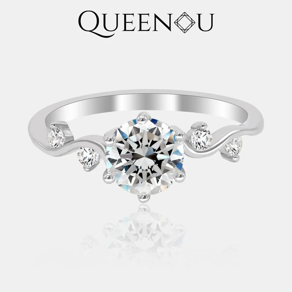 【845】1CT Synthetic Moissanite Twist Ring