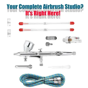 Airbrush Kit & Airbrush Pen Professional Combo Set | Includes Multiple Nozzles & Accessories (Compressor Not Included)