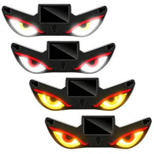 Solar & Type-C Rechargeable Devil Eye LED Warning Light, 4 Color Modes, Dynamic Flashing Car Safety Light for Rear Window, Universal Fit for Cars, SUVs, Trucks & RVs