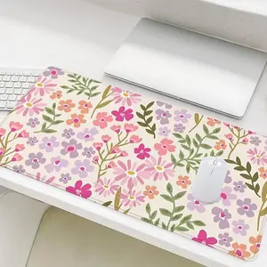 Floral Pattern Mouse Pad, Rectangle Gaming Mouse Pad, Office Desk Keyboard Mat for Home Office Game Room Desk, Office Accessories, Gaming Desk Accessory, Cute Desk Accessories