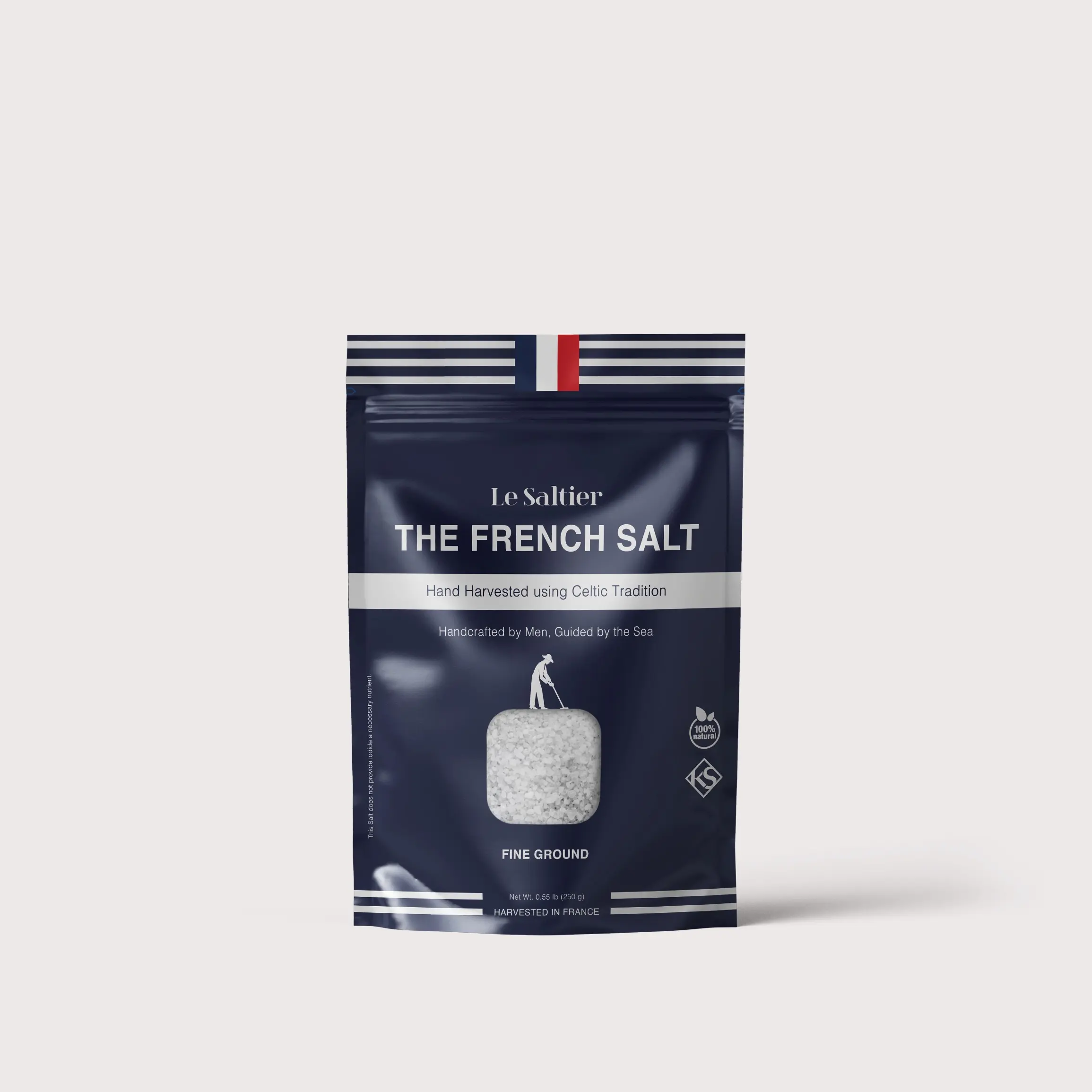 Le Saltier French Sea Salt fine 0.55lb Unrefined sea salt 100% organic Handcrafted