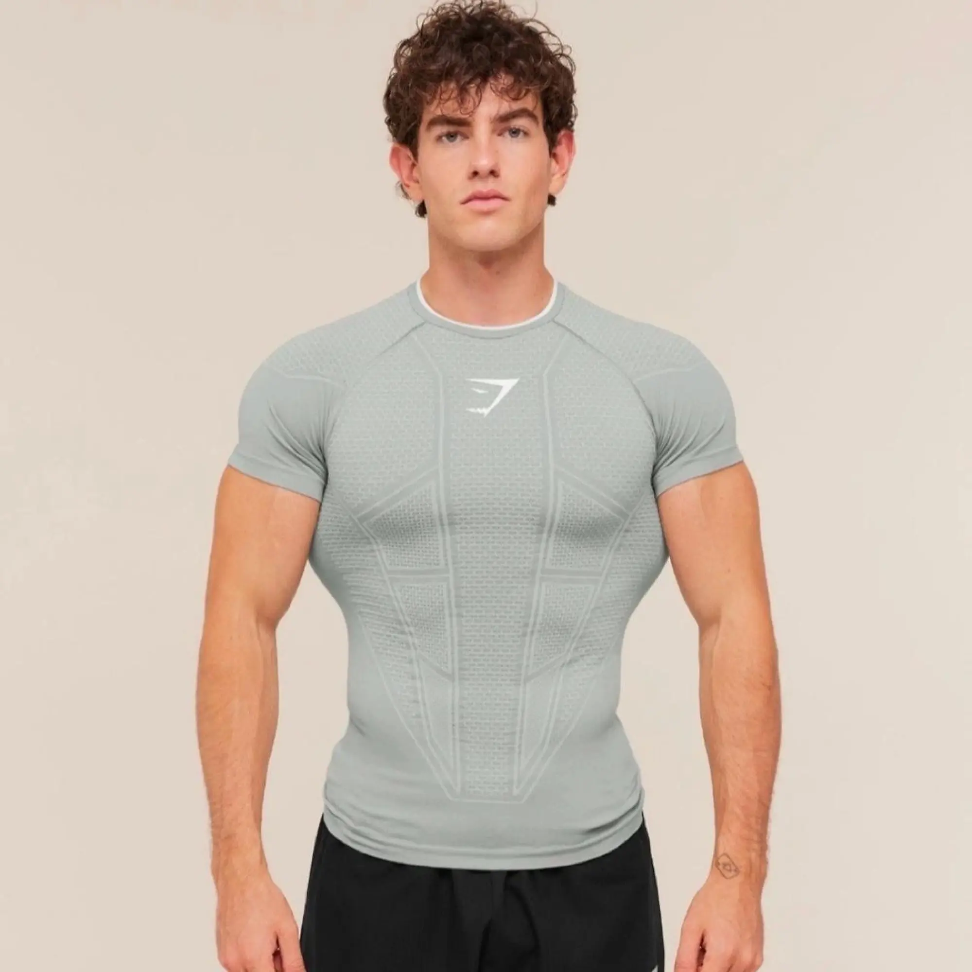 ONYX V1 Seamless Physique Sculpting Compression Short Sleeve Shirt - Muscle Fit Athletic Gym Training Top Fashion Gift