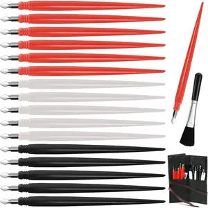 18 Pieces Scratch Art Tools, Scratching Drawing Color Pen Dual Tip / Scratch Paper Stick Stylus Tools Bag for Adults & Teens Art Paper Painting, Pen with Clean Brush Crafts Set