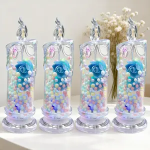 4 Piece Set, Realistic Electronic Candle Lights Ideal for Weddings, Birthdays, Restaurants, Wedding Receptions, Romantic Gestures, Decorative Ambient Lighting, Bar Table Decorative Candle Lights