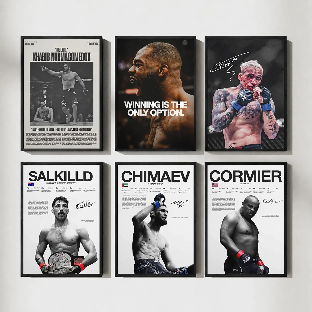 UFC Canvas Print Poster, UFC MMA Fighter  Print Poster Decor, MMA Legendary Collection, Decor For Home, Men's Room, Men's Gym, Bedroom, boys Dorm Decor