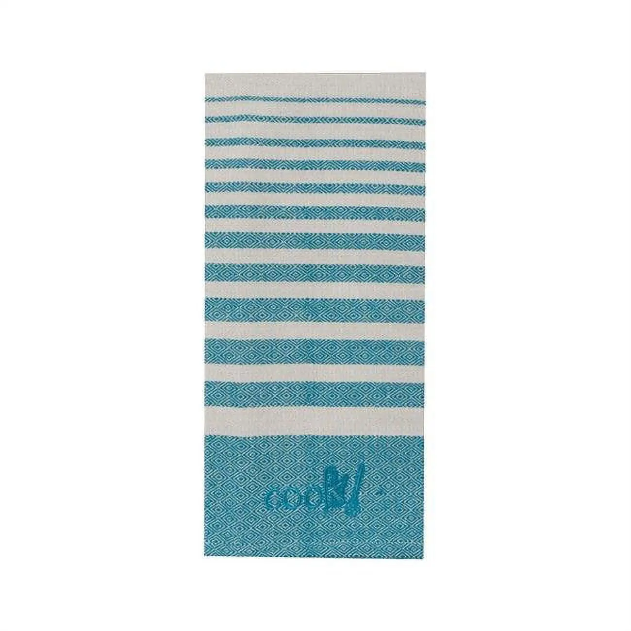 Kay Dee Cleaning Modern Birdseye Weave Cotton Tea Towels - 18x28 in Teal, 6-Pack, for Kitchen Use with Loop Display