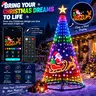 Hoodink Smart Christmas Tree Lights, Treeless with Remote and APP Control, RGB Color-Changing Light String with 400 LEDs, 11 Modes, Timer, Music Sync, Suitable for Christmas Decorations and Holiday Party Decorations,home decor