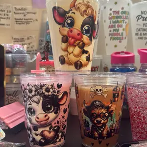 Snow Globe Custom Cups - Adorable Cow Designs, Perfect for Personalized Gifts, Unique and Fun Drinkware