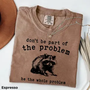 Funny Raccoon Be the Whole Problem Comfort Colors T-Shirt - Oversized Vintage Raccoon Shirt, Funny Trendy Tee, Trash Panda Shirt, Raccoon Funny Gift