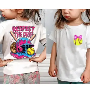 Youth and Adult Respect the Drip Softball Youth Tee, Outdoors Shirt, Family Trip, Unisex Classic Fit 100% Cotton Comfortable Casual Tee, baseball team gifts, Drippy baseball Outfit