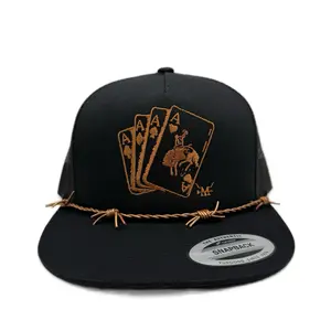 Copper Gambler hat copper poker card design and rope detailing