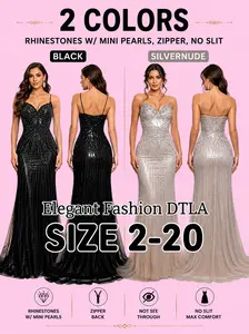✨ Elegant Fashion✨ 2 COLORS Rhinestones NO SLIT (SIZE 2-22)