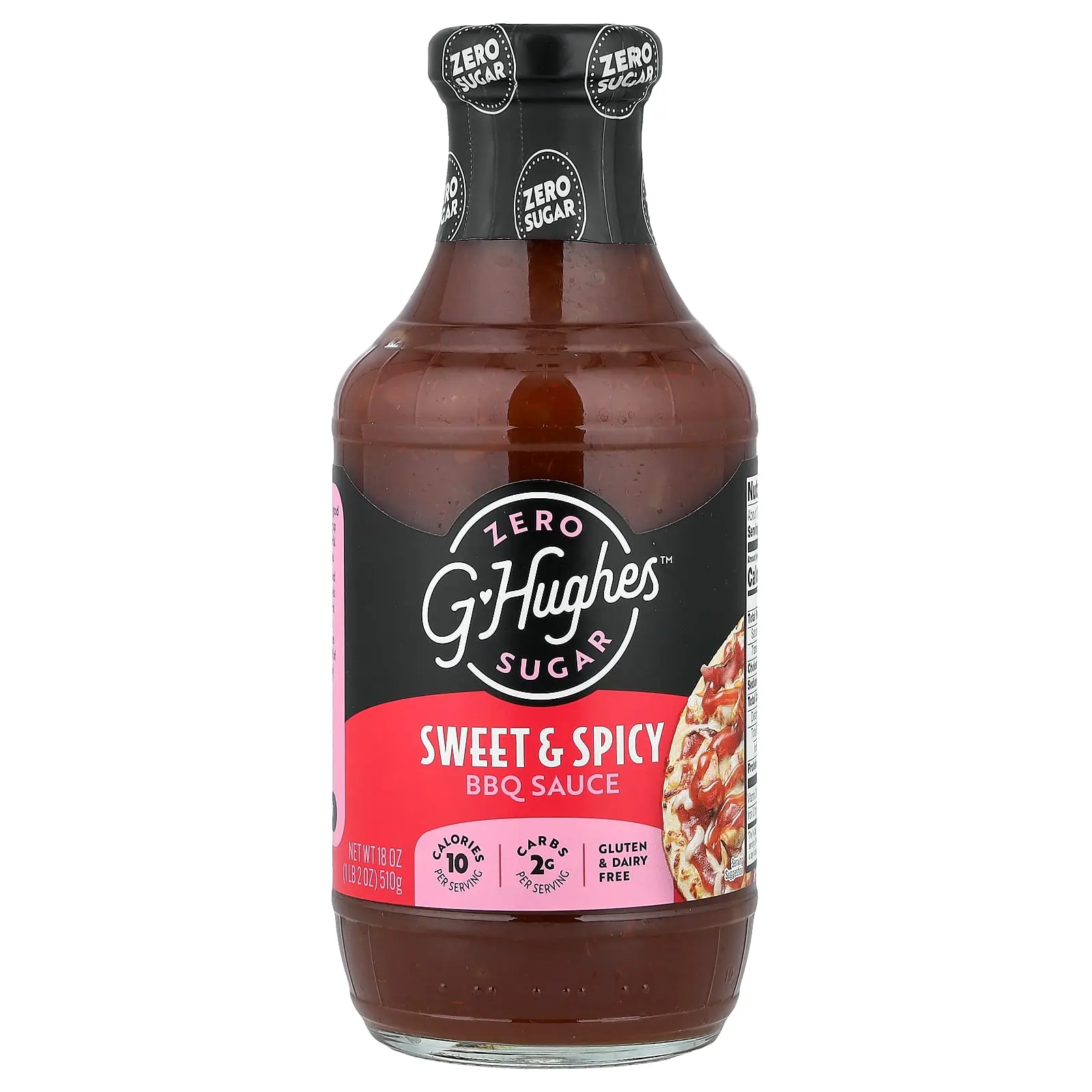 G Hughes Zero Sugar BBQ Sauce, Sweet & Spicy, 18 oz (510 g)