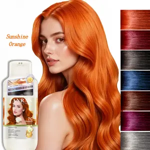 Sunshine Orange Hair Dye｜Moisturizing｜Leave-In Conditioner｜Low-Foam Long-Lasting Hair Dye Premium hair coloring product, vegan formula, non-irritating.  Natural herbalHair Dye Shampoo and Mask Set， plant-based hair care Haircare Cleanser
