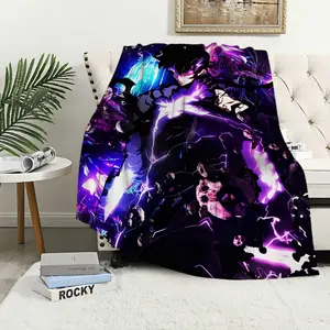 Anime Sung Jinwoo Blanket Plush Nap Sofa rug for Living S-Solo L-Leveling Room Office Bedroom Birthday Home Travel Kid Gifts