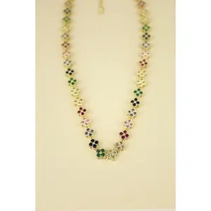 Flora Crystal Tennis Necklace