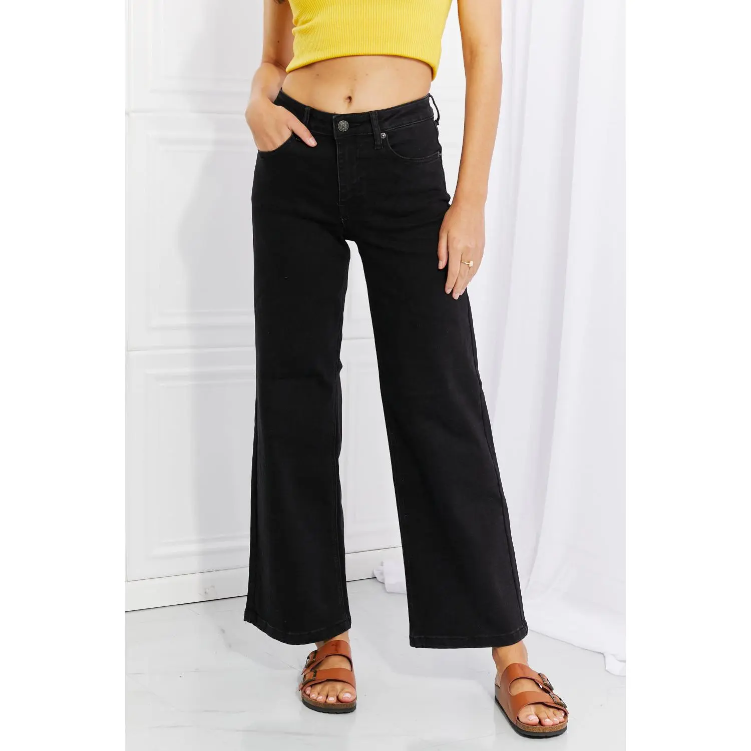 Amanda Midrise Wide Leg Jeans
