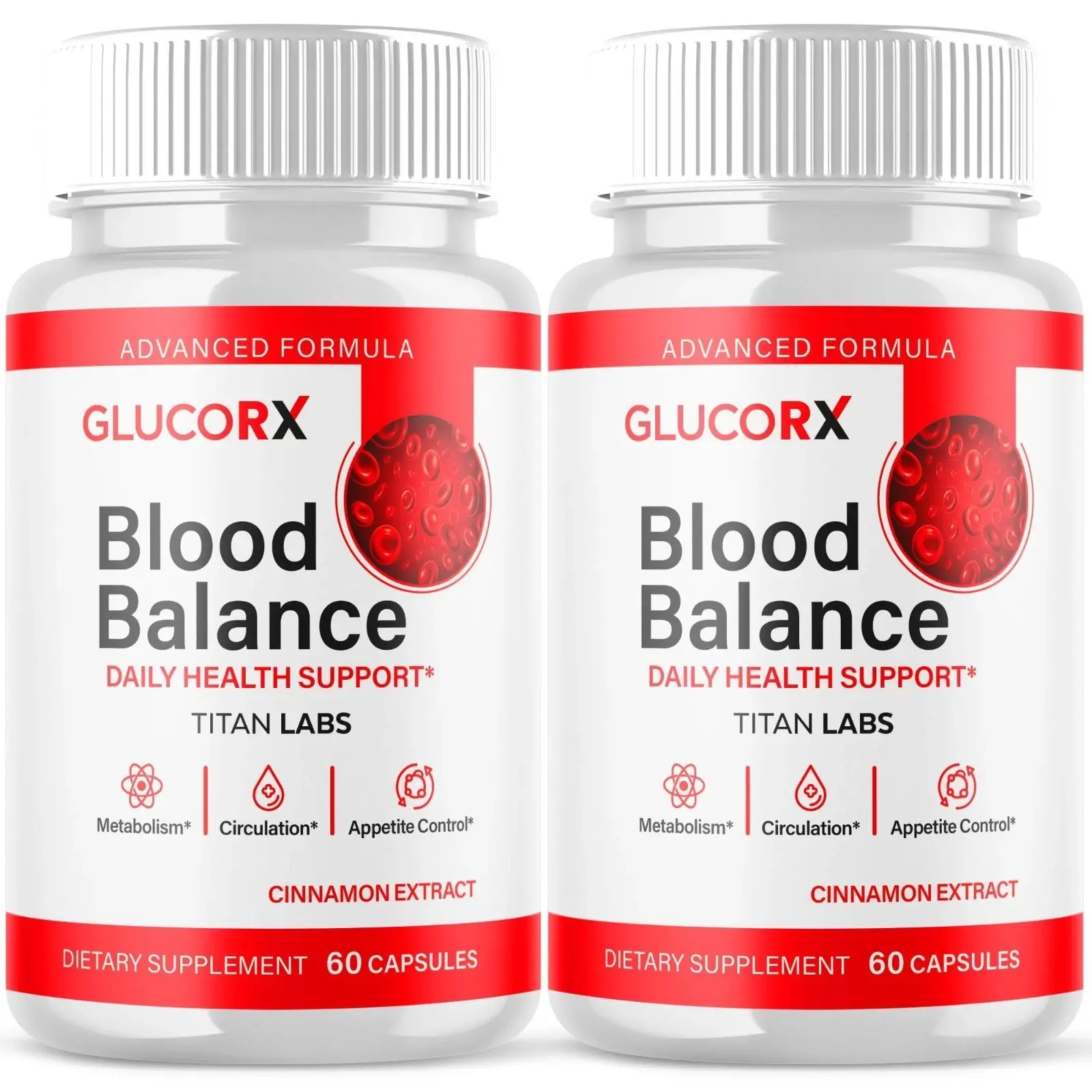 (2 Pack) GlucoRX Advanced Blood Health Support Supplement Advanced Wellness Formula 120 Capsules