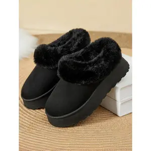 Women's Warm Boots Memory Foam Plush Shoes, Winter Comfortable Home Slippers, Soft Indoor Outdoor Slipper, Cold Weather Footwear