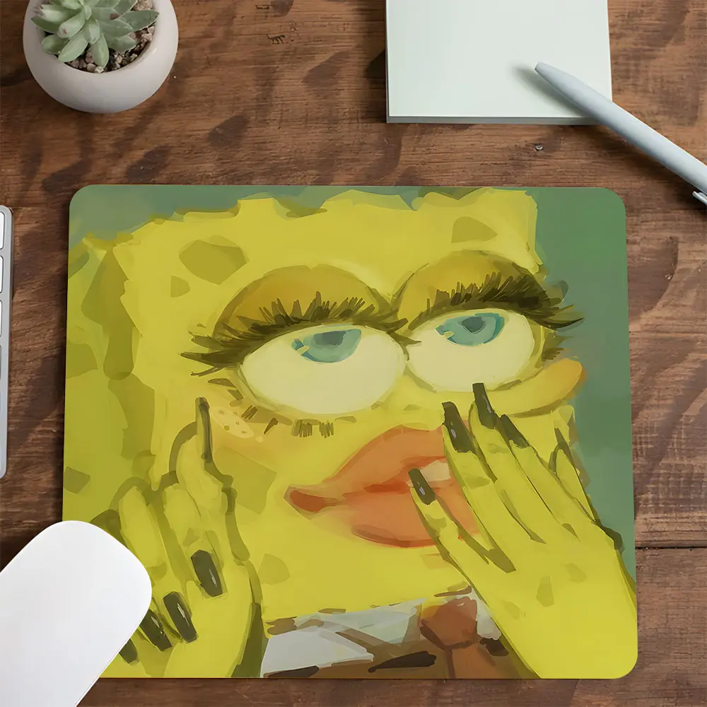 Cartoon Design Square mouse pad, Mouse Pad Cute, Aesthetic Desktop Decorative Protective Pad, Rubber Anti-slip Lockedge Work Pad, Small Size Suitable for Laptop, Desktop Computer Games, Work, Family, Universal Mouse Pad, Gaming Mouse Pad
