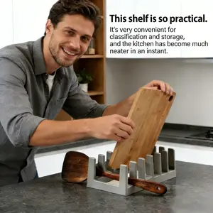 Kitchen Pot Lid Storage Rack, Bowl Dish Drying Rack, Creative Desktop Bookshelf, Bowl Plate Separator, Pot Lid Holder