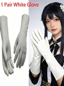 Latex Short Gloves, Natural Rubber Unisex Handmade Gloves, Elegant Solid Color, Perfect for Costume Party