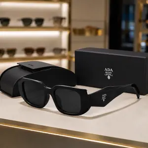 PRD Style Chunky Square Sunglasses for Women Men, Retro Thick Frame Fashion Shades, Black White Trendy Eyewear, UV Protection Glasses