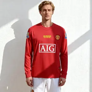 0708  Ronaldo 7 Home Long Sleeve Soccer Jersey Champions League