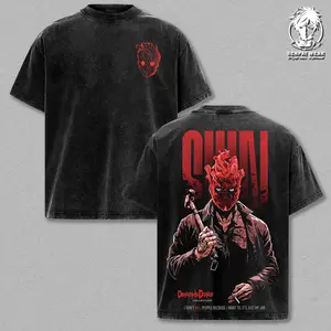 Shin The Cleaner T-Shirt – Dorohedoro Oversize Anime Graphic Tee, Acid Washed Heavy Cotton Shirt, Vintage Manga Streetwear, Unisex Casual Wear, Anime Merch, Gift for Anime Fans