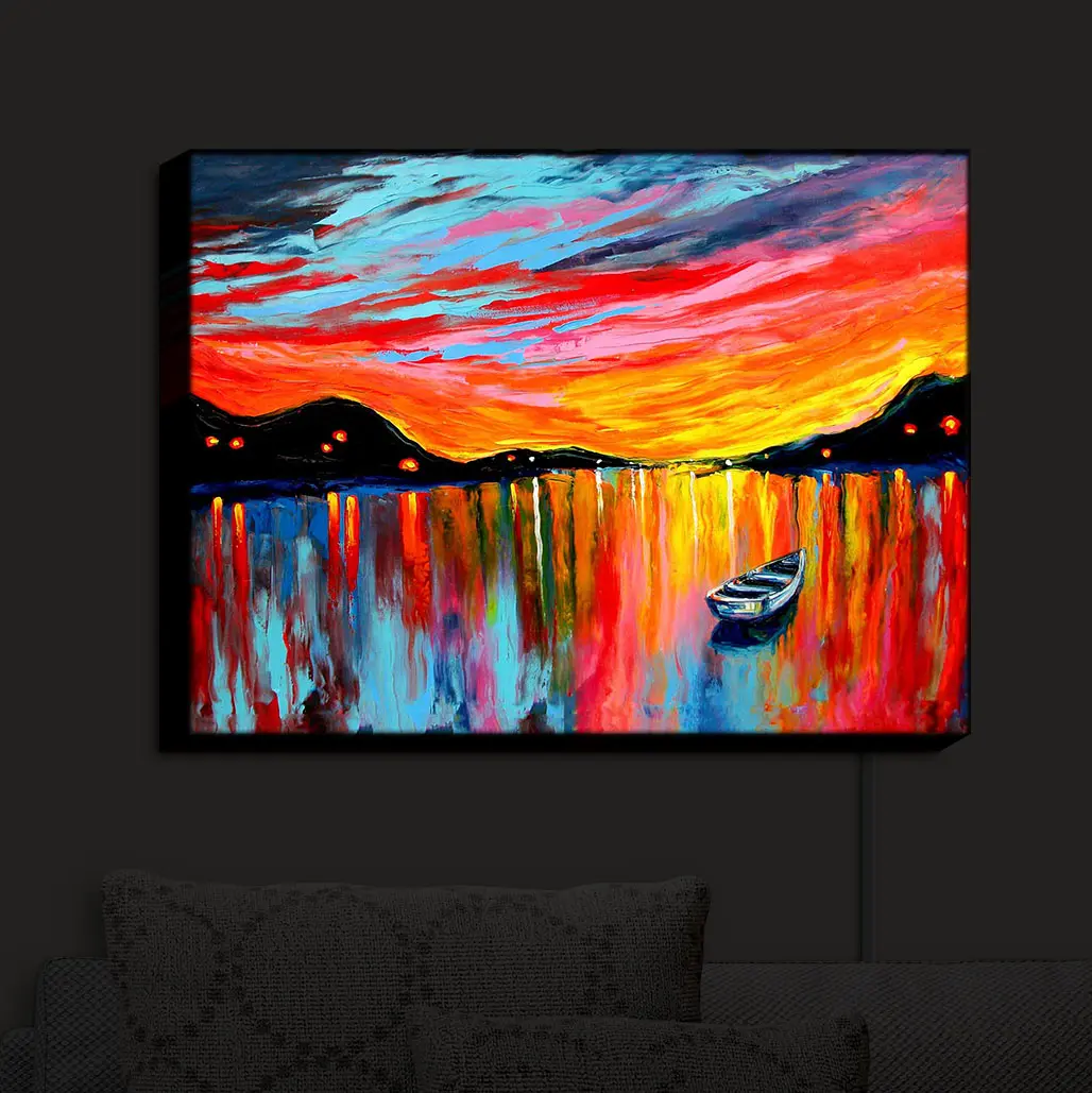 Illuminated Wall Art, Hand Made by DiaNoche Designs |  Aja Ann's Red Sky at Night