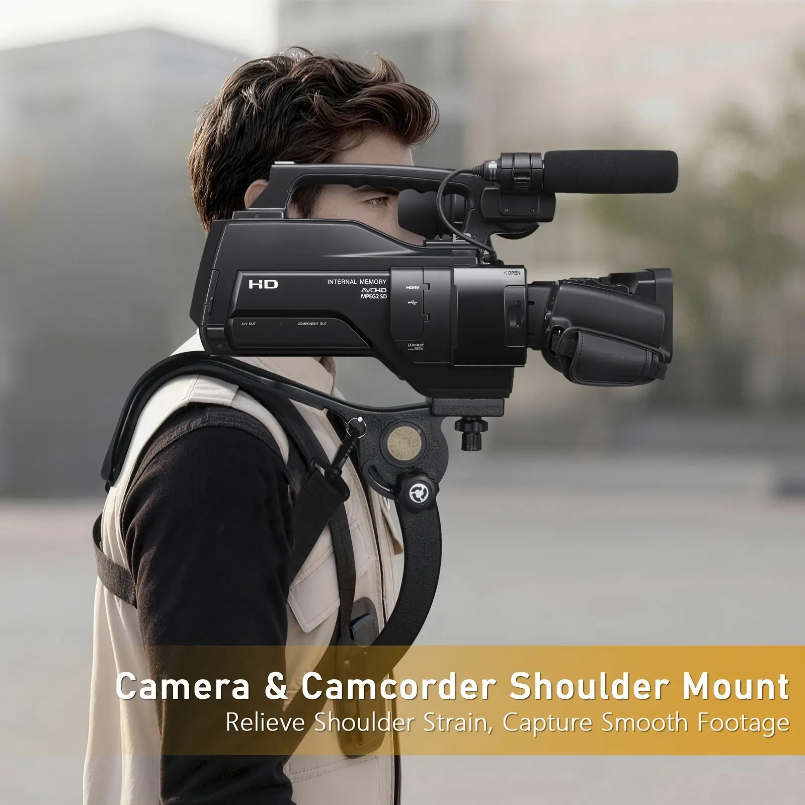 Lightweight Camera Shoulder Rig with Waist Mount, Handheld Stabilizer for Dslr Smartphone Gimbal, Portable Gimbal Stabilizer, Vlog Video Shooting Accessories, Camera Accessory