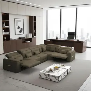 122.05" 5-Piece L-Shaped Sofa with Bluetooth Speaker USB Port Storage Adjustable Headrest for Living Room Bedroom Office Spacious Stylish Sectional