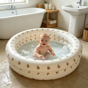 Two-Ring Inflatable Water Pool, Baby Swimming Pool, Bath Tub, Playful Splash Game Pool, Easy to Carry, Ocean Ball Pool, Round Swimming Pool