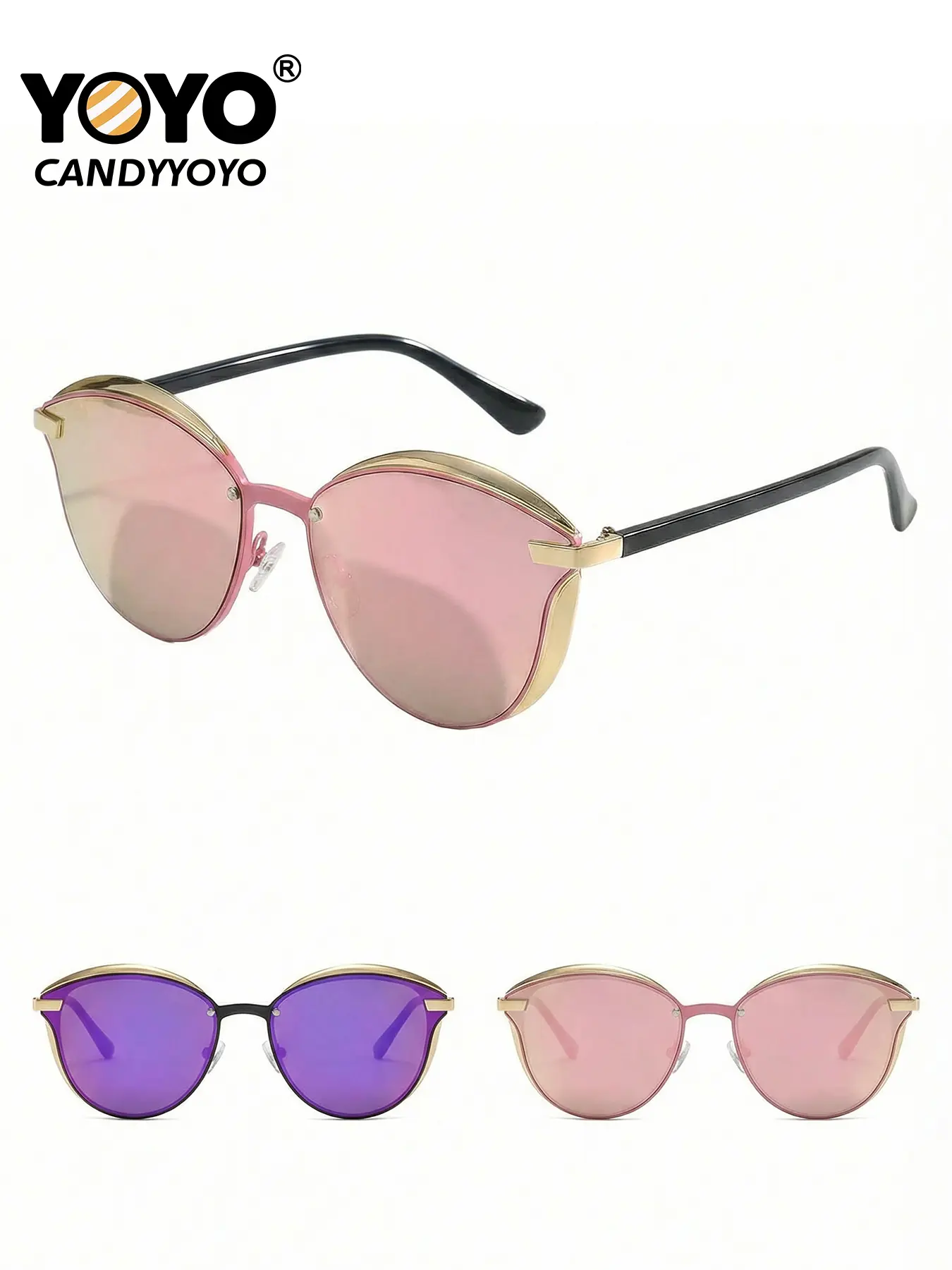 Original design, retro and stylish colorful cat’s eye sunglasses. Extremely attractive appearance, perfect for casual wear, versatile for beach vacations, sun protection, and radiation shielding. Suitable for both men and women.