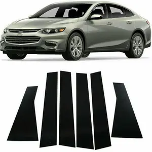 6Pcs Door Cover Panel Trim Pillar Posts Exterior Door Window Anti Scratch Stickers for Chevrolet Malibu 2016 2017 2018 2019 2020 2021 Black