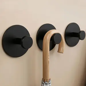2/3pcs Bathroom Wall Multi-Functional Towel Hooks, Super Strong Adhesive, Easy Installation, Coat Hooks, Wall Hooks, Adhesive Door Hooks, Shower Accessories, Round Hooks, Matte Self-Adhesive Wall Hooks, Bathroom and Kitchen Storage Solution