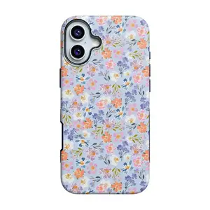Casely iPhone 16 Case | Poppy Meadows | Pastel Floral | Bold Protective Design | Compatible with MagSafe