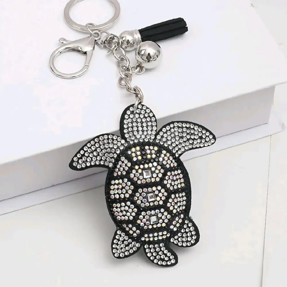 Keychain Bag Charm - Sparkling Design with Tassel Accent and large lobster clasp.  great for blinging out a bag, backpack, briefcase, or sports bag.
