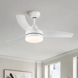 42-in White Traditional Look Indoor Ceiling Fan with ABS Blades, Downrod Mount, Quiet Motor, LED Light Kit, Remote Control, Led Lights