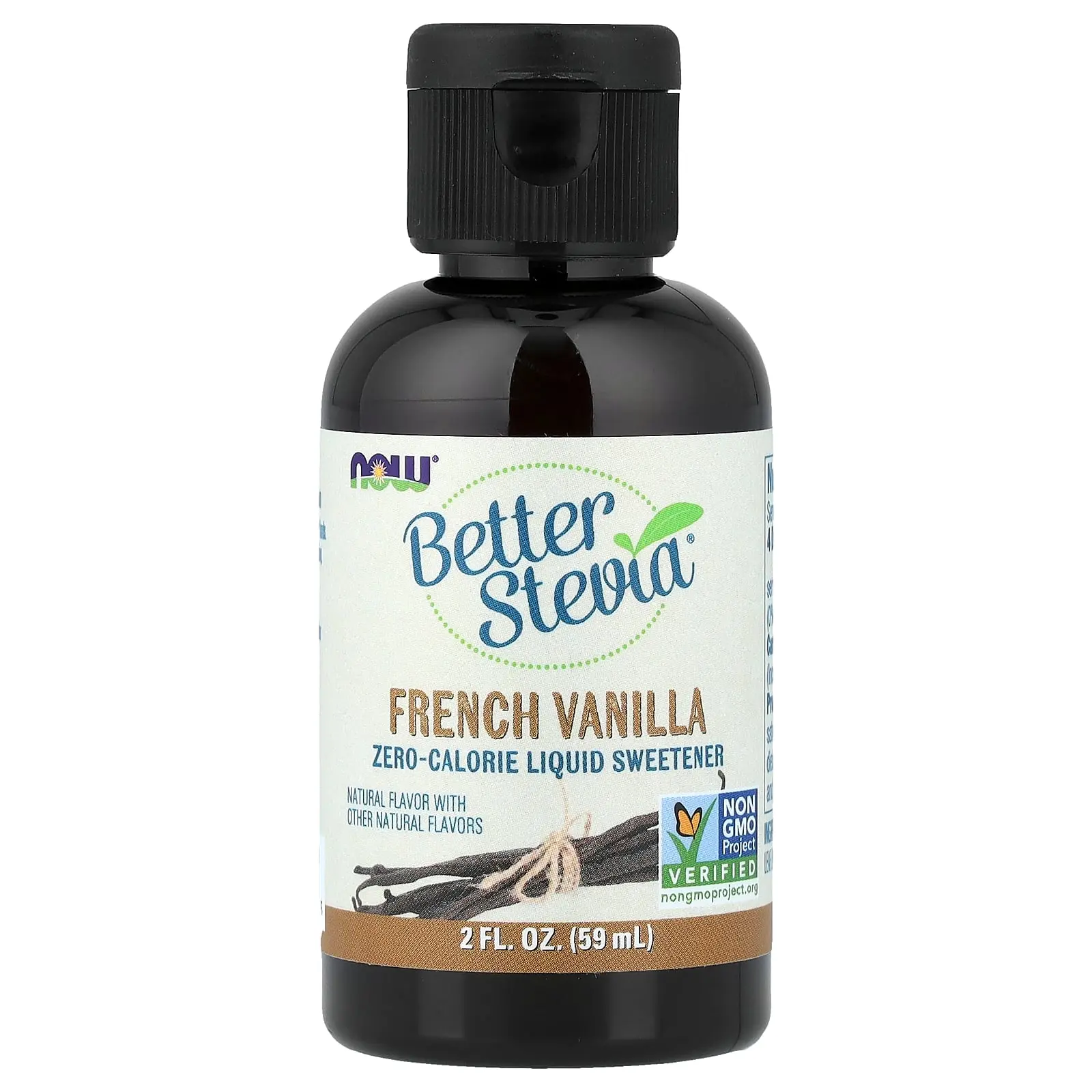 NOW Foods Better Stevia®, Zero-Calorie Liquid Sweetener, French Vanilla, 2 fl oz (59 ml)