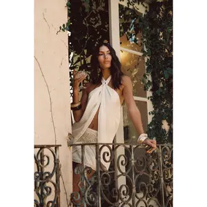 Moonlit Kiss Cream Satin Halter Top