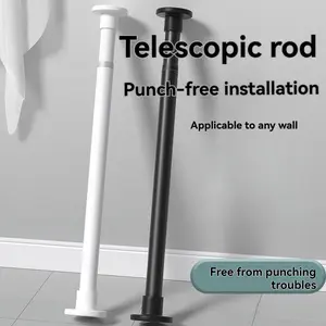 Adjustable No-Drill Extendable Pole, Multi-Purpose Support Rod for Clothesline, Closet, Bathroom Curtain, Easy Installation Home Accessory, Shower Curtain Rod