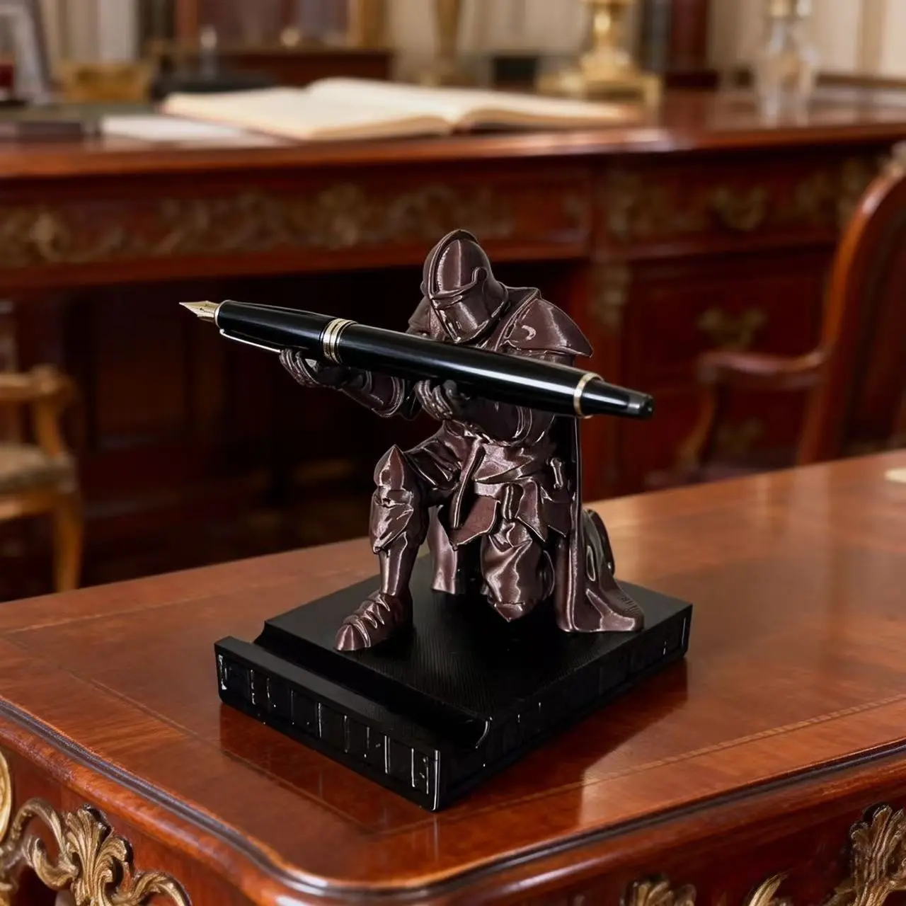 Cartoon Warrior Pen Stand, Pen Slot, Pen Organizer for Desk, Unique Personalized Desk Organizer, Creative Office Accessory, Fun Desk Accessories, Stylish Workspace Decor, Fun & Functional Design, Penholder