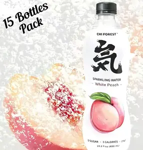 CHI FOREST White Peach Sparkling Seltzer Water, 480ml Beverage,15pack, Drink, Low Sugar