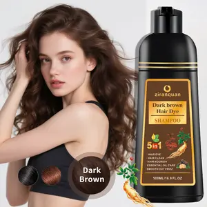 Dark Brown Hair Color Shampoo | 9-Herb Infusion | Salon-Inspired | 6-8 Weeks Longevity | Instant Gray Cover | Moisture-Rich Formula | 16.9fl oz | Gift Set Haircare hair dye