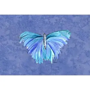 212 MAIN Rectangular Polyester Butterfly Placemat - Slate Blue Fabric, Washable Kitchen Tableware Tabletop Accessory, Coasters for Table